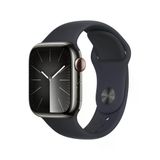 Apple Watch Seri 9 41 Cell Mm Çelik Kasa Spor Kordon S/M Akıllı Saat (Apple Türkiye Garantili) Grafit - Gece Yarısı