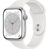 Apple Watch Series 8 GPS 45 mm Gümüş Alüminyum Kasa Beyaz Akıllı Saat Teşhir- Outlet