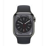 Apple Watch Series 8 GPS + Cellular 41 mm Gece Yarısı Paslanmaz Çelik Kasa Akıllı Saat