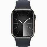 Apple Watch Series 9 41 mm Gps + Cellular Grafit Paslanmaz Çelik Kasa Spor Kordon Akıllı Saat
