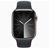 Apple Watch Series 9 45 mm Gps + Cellular Grafit Paslanmaz Çelik Kasa Spor Kordon Akıllı Saat