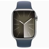 Apple Watch Series 9 45 mm Gps + Cellular Gümüş Paslanmaz Çelik Kasa Spor Kordon Akıllı Saat