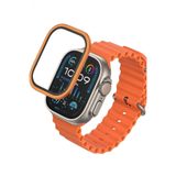 Apple Watch Ultra 1/2 / 3 Uyumlu 49mm Safir Titanyum Saat Ekran Koruyucu, Turuncu