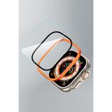 Apple Watch Ultra 1/2 / 3 Uyumlu 49mm Safir Titanyum Saat Ekran Koruyucu, Turuncu