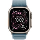 Apple Watch Ultra 3 GPS + Cellular 49 mm Natürel Titanyum Kasa Açık Mavi Alpine Loop Kordon Akıllı Saat