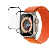 Apple Watch Ultra 49mm ile uyumlu Cam Full Ekran Saat Koruyucu Siyah