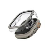 Apple Watch Ultra 49Mm Kılıf Kasa Koruyucu Temperli Ekran Koruyucu 2 İn 1 Camlı Kasa Titanium Silver