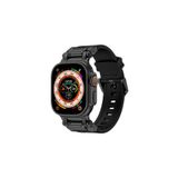 Apple Watch Ultra 49mm Uyumlu Fuchsia KRD-1101 Titanyum Metal Başlıklı Silikon Kordon