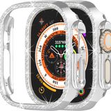 Apple Watch Ultra Ultra 2 49Mm Uyumlu Tek Sıra Parlak Taşlı Rubber Kasa Kapak