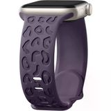Apple Watch Uyumlu 38 40 41Mm Leopar Desenli Yumuşak Silikon Kordon Seri 2 3 4 5 6 Se 7 8 9 10 42Mm Mor