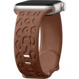 Apple Watch Uyumlu 38 40 41Mm Leopar Desenli Yumuşak Silikon Kordon Seri 2 3 4 5 6 Se 7 8 9 10 42Mm Retro Gold