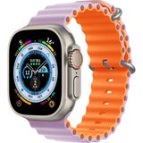 Apple Watch Uyumlu 42 mm 44 mm 45 mm 49 mm Kordon 1/2/3/4/5/6/se/7/8/ Watch Ultra Çift Renk Ocean Kordon - Lila - Turuncu