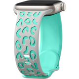 Apple Watch Uyumlu 44 45 46Mm Leopar Desenli Yumuşak Silikon Kordon Seri 2 3 4 5 6 Se 7 8 9 10 Gri