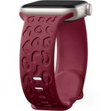 Apple Watch Uyumlu 44 45 46Mm Leopar Desenli Yumuşak Silikon Kordon Seri 2 3 4 5 6 Se 7 8 9 10 Mürdüm