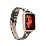 Apple Watch Uyumlu Deri Kordon 38-40-41mm RT RST1 Siyah