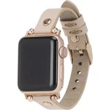 Apple Watch Uyumlu Deri Kordon 42-44-45mm RT ERC3 Bej