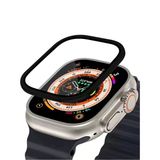 Apple Watch Uyumlu Ekran Koruyucu Siyah 49Mm Ultra 2-3 Temperli Akıllı Saat Camı Çizilmez Çelik Çerçeveli