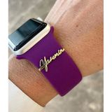 Apple Watch Uyumlu Gümüş Saat Isimlik Çok Renkli