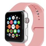 Apple Watch Uyumlu Silikon Kordon 2 3 4 5 6 Seri 38 - 40 Mm Pudra Pembe