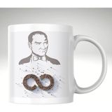 Applucky Mustafa Kemal Atatürk Baskı Kupa Bardak - 010 - Beyaz - 350 ml