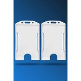 Apptakı 2 Adet Beyaz Dikey Kart Kabı Kart Kılıfı Yaka Kartı Kart Koruyucu - KRR0019