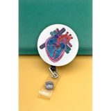 Apptakı Anatomik Kalp Metal Buton Yoyo Yaka Kartığı Kart Tutucu Yoyo Kartlık - MBY0143