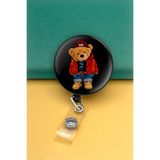 Apptakı Ayı Teddy Bear Metal Buton Yoyo Yaka Kartığı Kart Tutucu Yoyo Kartlık - MBY0007