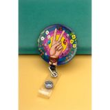 Apptakı Barış Sevgi Metal Buton Yoyo Yaka Kartığı Kart Tutucu Yoyo Kartlık - MBY0149