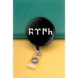 Apptakı Göktürk Türk Metal Buton Yoyo Yaka Kartığı Kart Tutucu Yoyo Kartlık - MBY0009