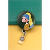 Apptakı İnci Küpeli Kız Buton Yoyo Yaka Kartığı Kart Tutucu Yoyo Kartlık - MBY0065