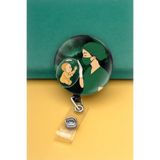 Apptakı Kadın Doğum Ebe Metal Buton Yoyo Yaka Kartığı Kart Tutucu Yoyo Kartlık - MBY0164