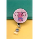 Apptakı Kadın Doğum Uterus Buton Yoyo Yaka Kartığı Kart Tutucu Yoyo Kartlık - MBY0021