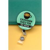 Apptakı Kahve Metal Buton Yoyo Yaka Kartığı Kart Tutucu Yoyo Kartlık - MBY0160