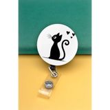 Apptakı Kara Kedi Buton Yoyo Yaka Kartığı Kart Tutucu Yoyo Kartlık - MBY0178
