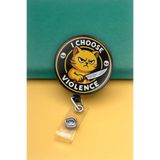 Apptakı Katil Kedi Metal Buton Yoyo Yaka Kartığı Kart Tutucu Yoyo Kartlık - MBY0139