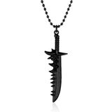 Apptaki Mat Siyah WOW World of Warcraft Ork Kılıç Kolyesi - CAZ0294