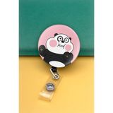 Apptakı Pembe Ayı Metal Buton Yoyo Yaka Kartığı Kart Tutucu Yoyo Kartlık - MBY0145