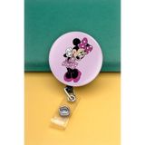 Apptakı Pembe Desenli Buton Yoyo Yaka Kartığı Kart Tutucu Yoyo Kartlık - MBY0121