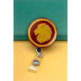 Apptakı Sarı Kırmızı Aslan Metal Buton Yoyo Yaka Kartığı Kart Tutucu Yoyo Kartlık - MBY0084