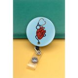 Apptakı Steteskop Kalp Metal Buton Yoyo Yaka Kartığı Kart Tutucu Yoyo Kartlık - MBY0156