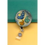 Apptakı Van Gogh Kelebekler Metal Buton Yoyo Yaka Kartığı Kart Tutucu Yoyo Kartlık - MBY0133