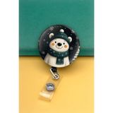 Apptakı Yılbaşı Kış Kutup Ayısı Metal Buton Yoyo Yaka Kartığı Kart Tutucu Yoyo Kartlık - MBY0152
