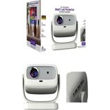 APR01 4K UHD Akıllı Taşınabilir LED Projeksiyon Cihazı Full Hd 2.4+5g Wi-Fi Ev Sineması Projeksiyonu - Beyaz