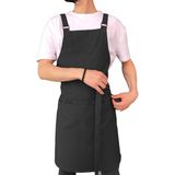 Apr10 Cafe Pastacı Şef Tasarım Önlük Çok Amaçlı Mutfak Önlüğü - Standart - Siyah