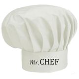 Apr10 Mr.chef Nakış Işlemeli Mantar Kep Aşçı Şef Şapkası - Standart - Beyaz