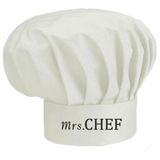 Apr10 Mrs.chef Nakış Işlemeli Mantar Kep Aşçı Şef Şapkası - Standart - Beyaz