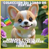 APRENDE Y PINTA: 20 RAZAS DE DULCES PERROS BEBE TOMO III (COLECCION 20: LIBRO DE PINTAR)