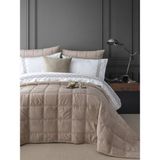 Apricitas Home Barones Çift Kişilik Kadife Yatak Örtüsü ve Pamuk Saten Nevresim Seti - Bej - 240 x 250 cm