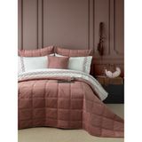 Apricitas Home Barones Çift Kişilik Kadife Yatak Örtüsü ve Pamuk Saten Nevresim Seti - Gül Rengi - 240 x 250 cm