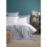 Apricitas Home Çift Kişilik Florans Pamuk Yatak Örtüsü Pike Seti - Mavi - 200 x 220 cm